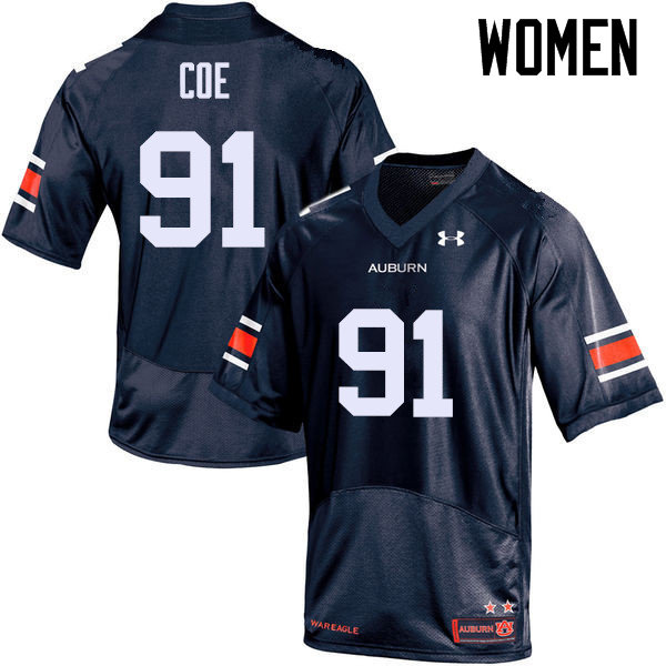 Auburn Tigers Women's Nick Coe #91 Navy Under Armour Stitched College NCAA Authentic Football Jersey LZG8174FI